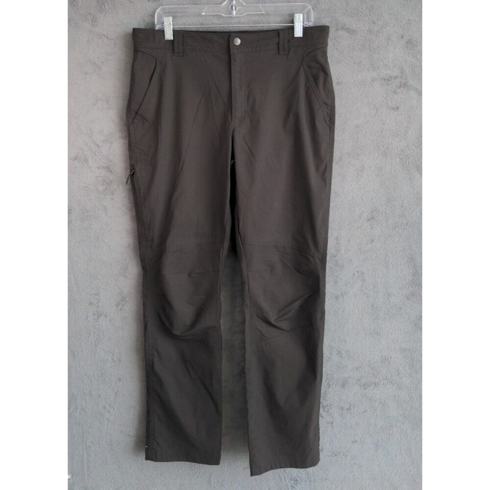 Columbia Omni Shade Hiking Pants Men 34x32 Brown Nylon Cargo Pocket Lightweight
